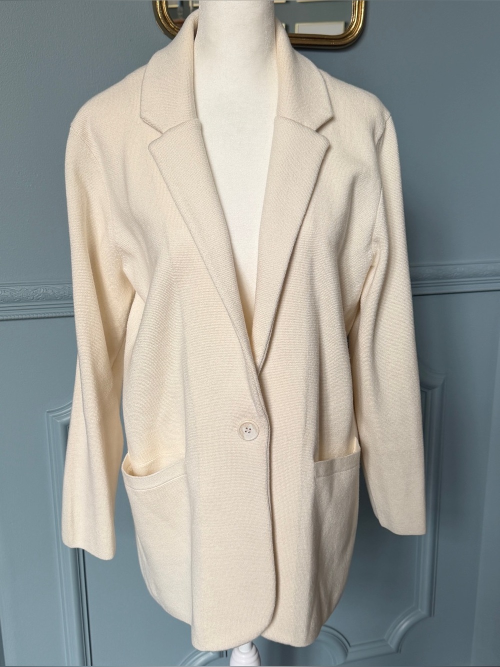 J crew cream sweater blazer cardigan